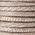 Printed Stitched Suede Round Leather Cord, 5.0mm, 1 Meter Pack,
