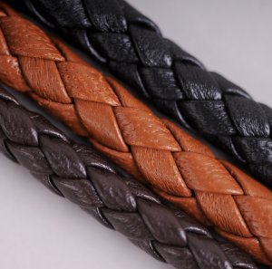 Braided Leather Cord Dual Color Orange + Black 20 Meter – Unnati