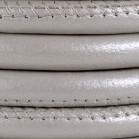 Stitched Nappa Round Leather Cord in Pearl Color