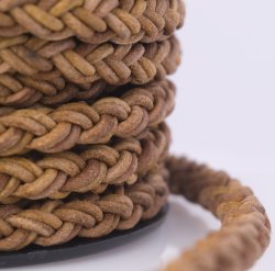 Round braided leather cord Ø5,0mm - orange, 7,90 €