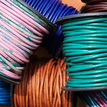 Round Leather Cord, 2.0mm, 10 Meter Spool