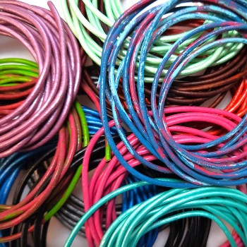 Round Leather Cord, 2.0mm, 2 Meter Pack