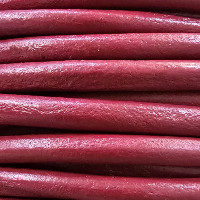 Round Leather Cord, 6.0mm, 25 Meter Spool, Corida Red (Clearance)