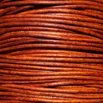 Round Leather Cord, 2.0mm, 50 Meter Spool