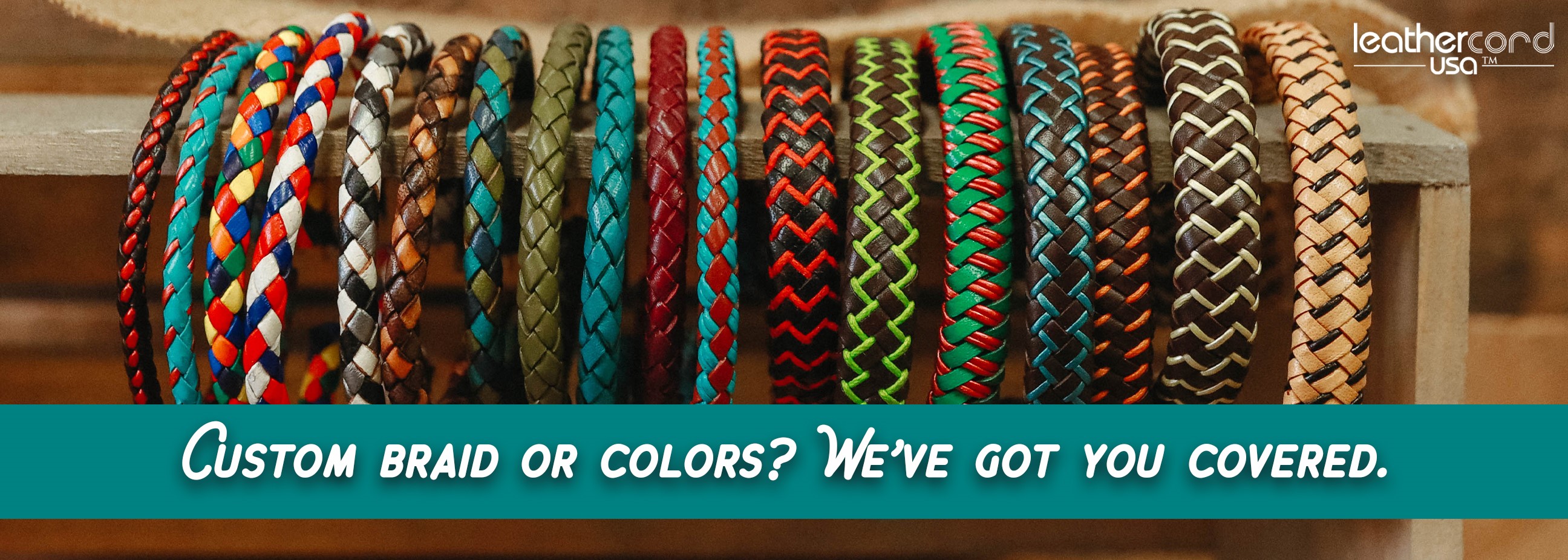 Braided Leather Cord for sale