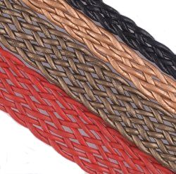 Black Braided Leather Cord, 4 Strand, 3mm, Per Foot - Jewelry
